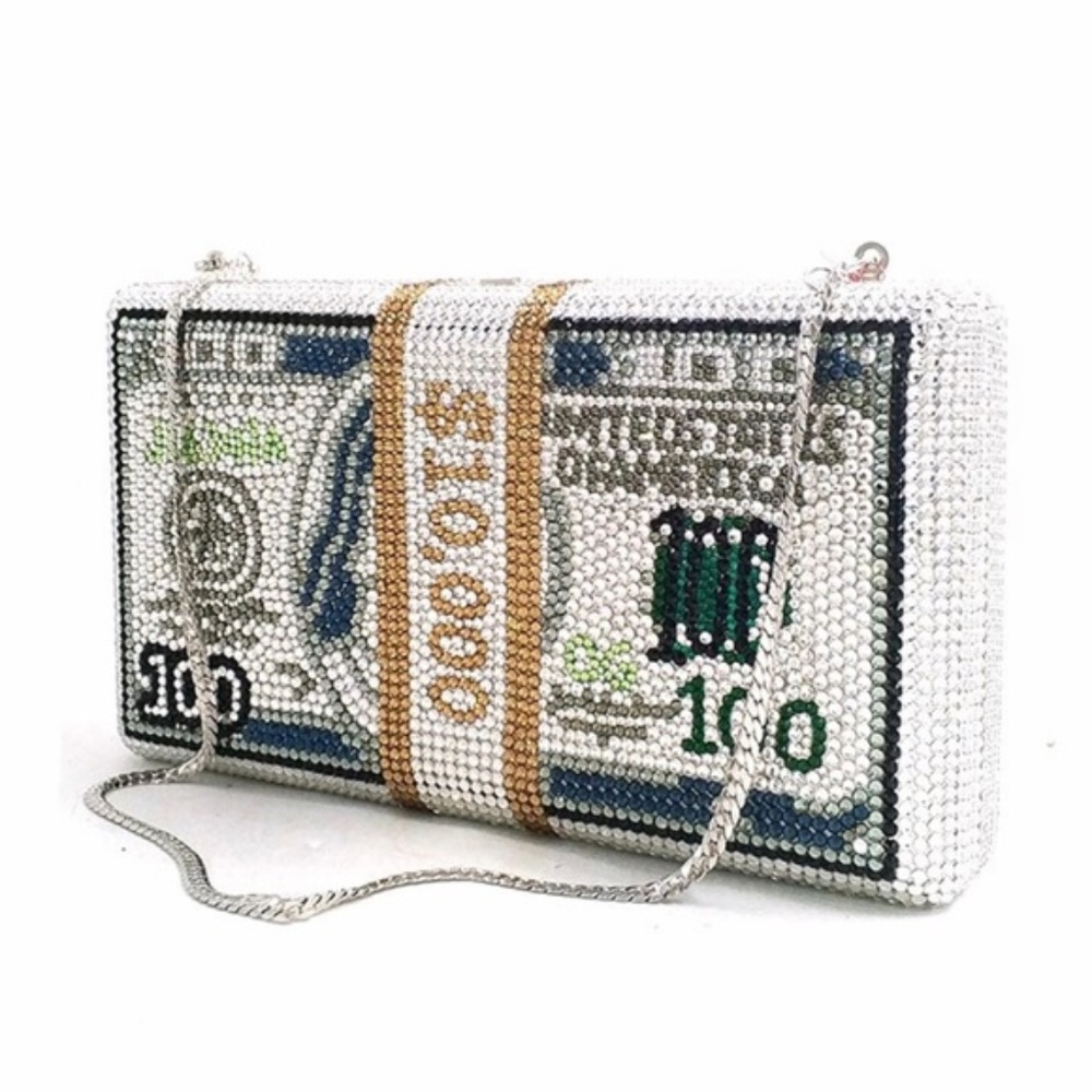 Money stack crystal bag